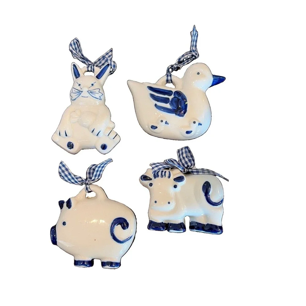 Vintage Animals Porcelain Ornaments 